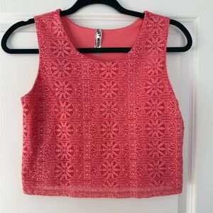 Knitworks Coral Lace Crop Top
